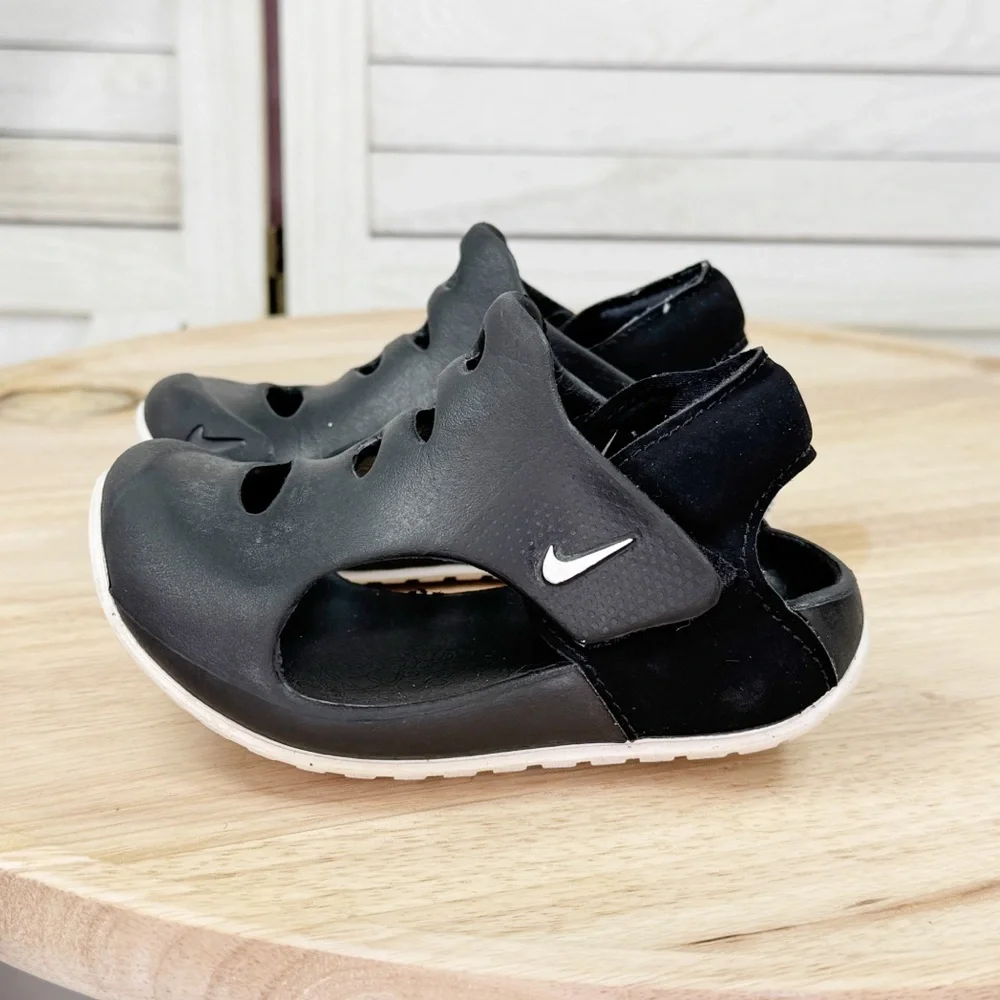 Nike Sunray Project 3 Rubber Sandals Black‎ White Toddler 8